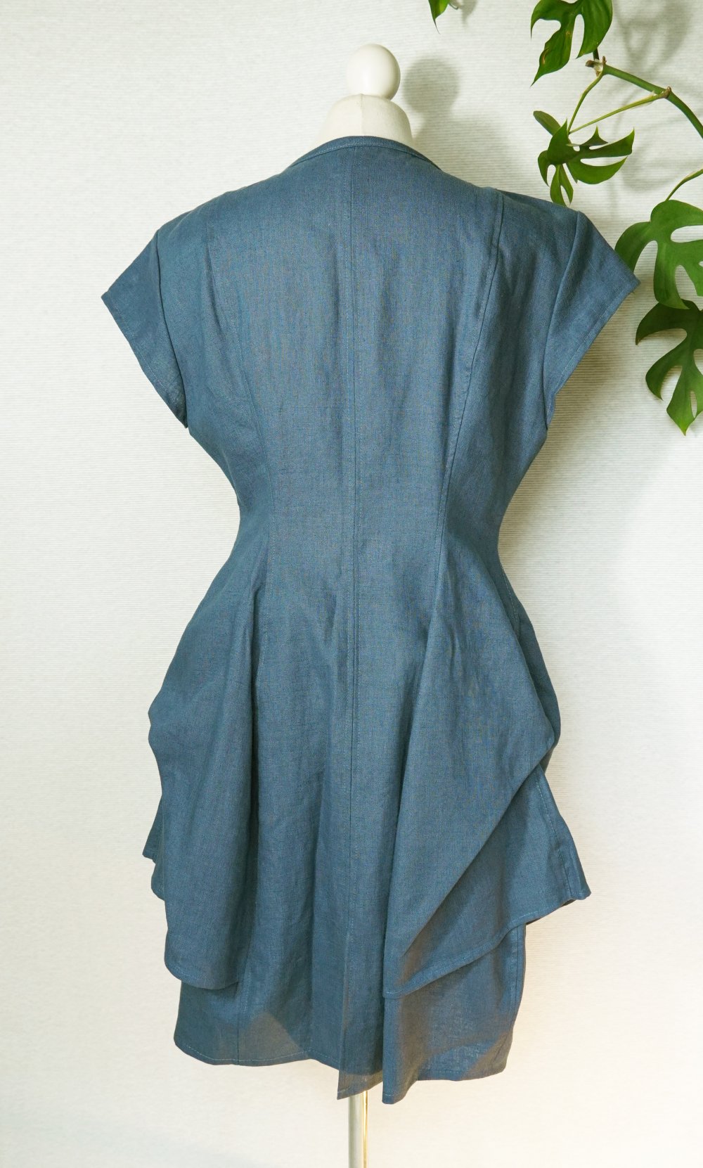 Ballonkleid Gr. 38 - 40 Wickelkleid Leinenkleid