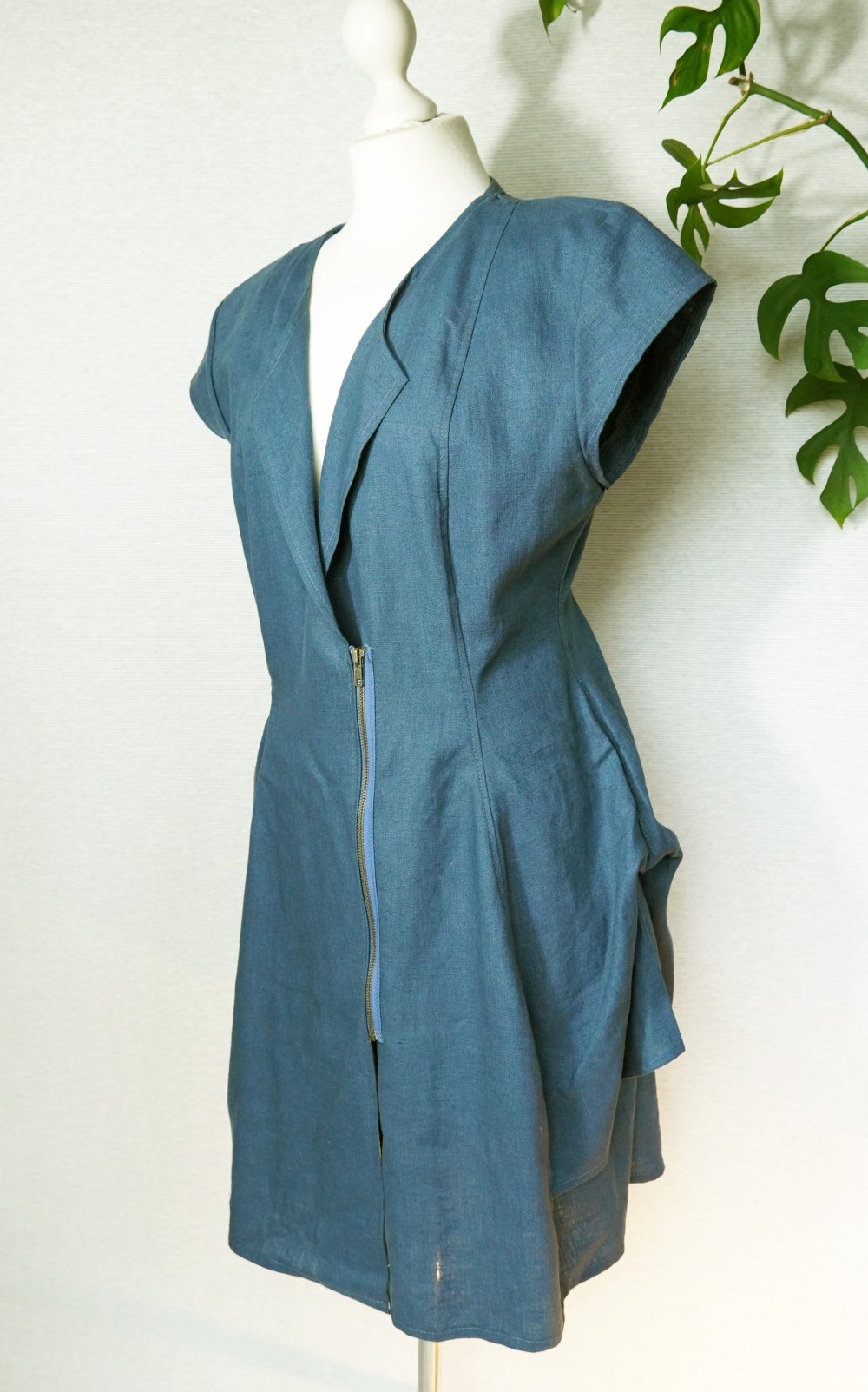 Ballonkleid Gr. 38 - 40 Wickelkleid Leinenkleid