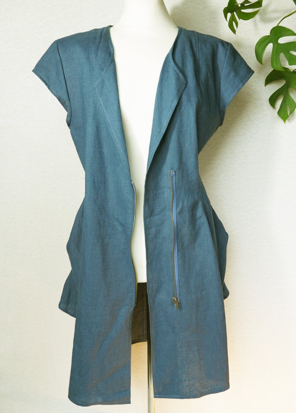 Ballonkleid Gr. 38 - 40 Wickelkleid Leinenkleid