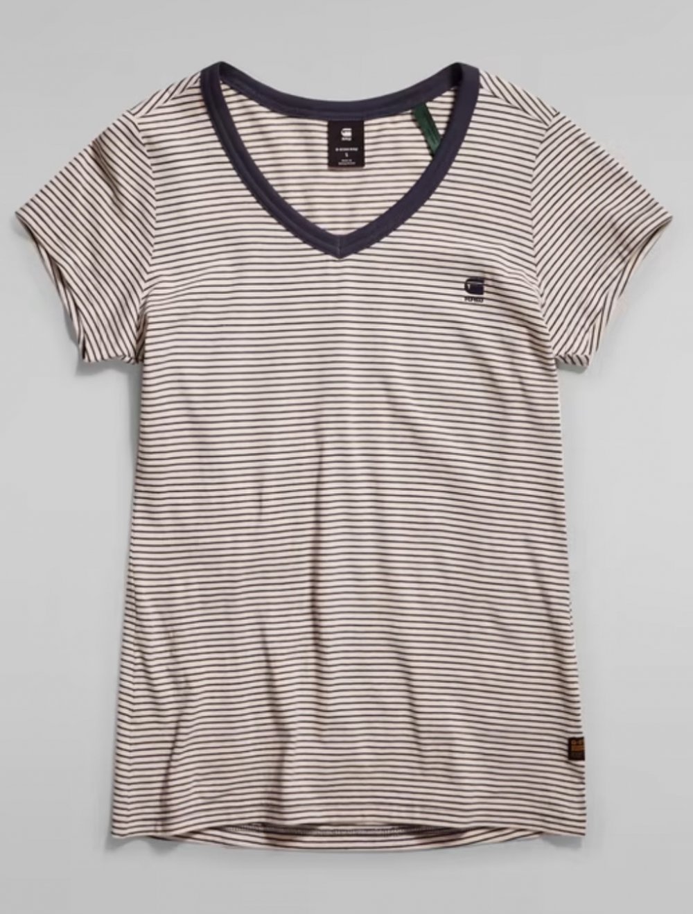 ? G-Star Eyben Stripe Slim V-Neck Shirt Top S *Neuwertig* ?