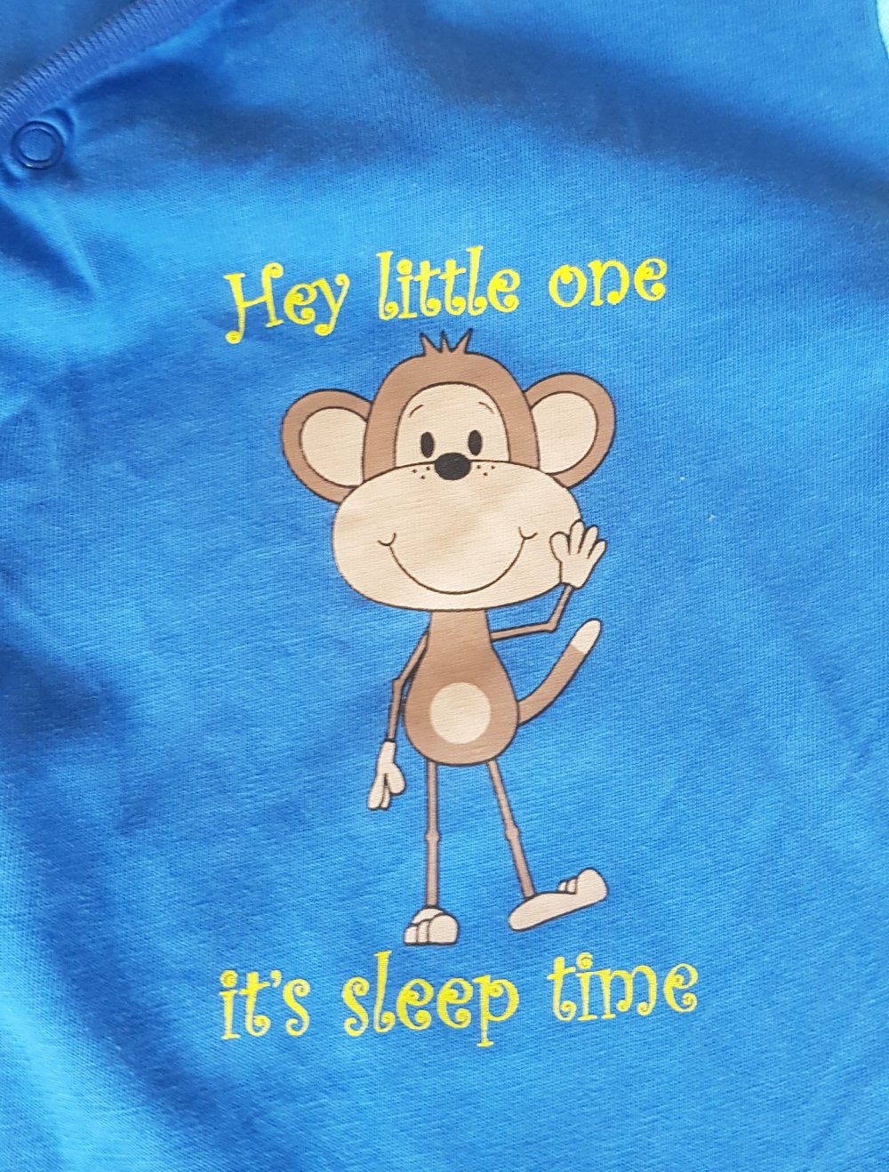 Strampler Gr.50/56 #Affe #blau