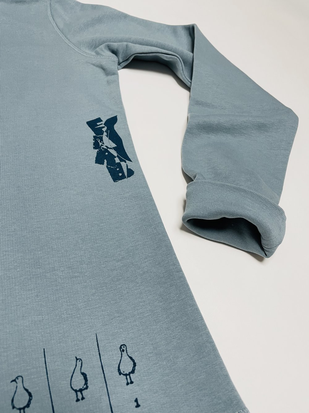 Bio Sweatshirt Jacke M blau petrol Möwen Flugsequenz