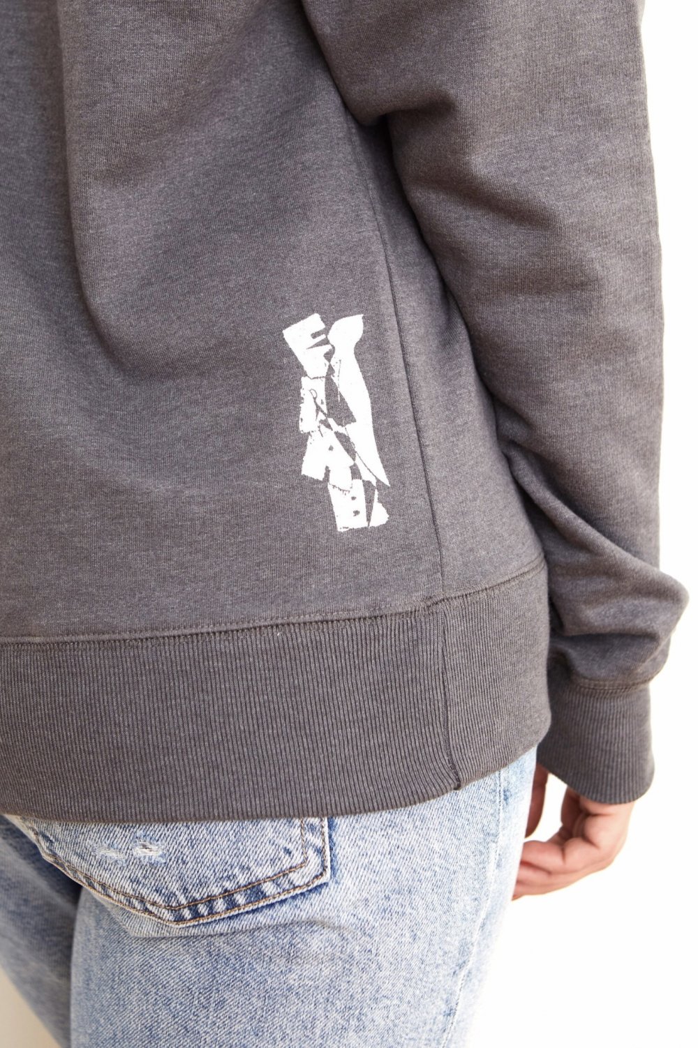 Recycled Sweatshirt Pullover XL grau weiß WELT
