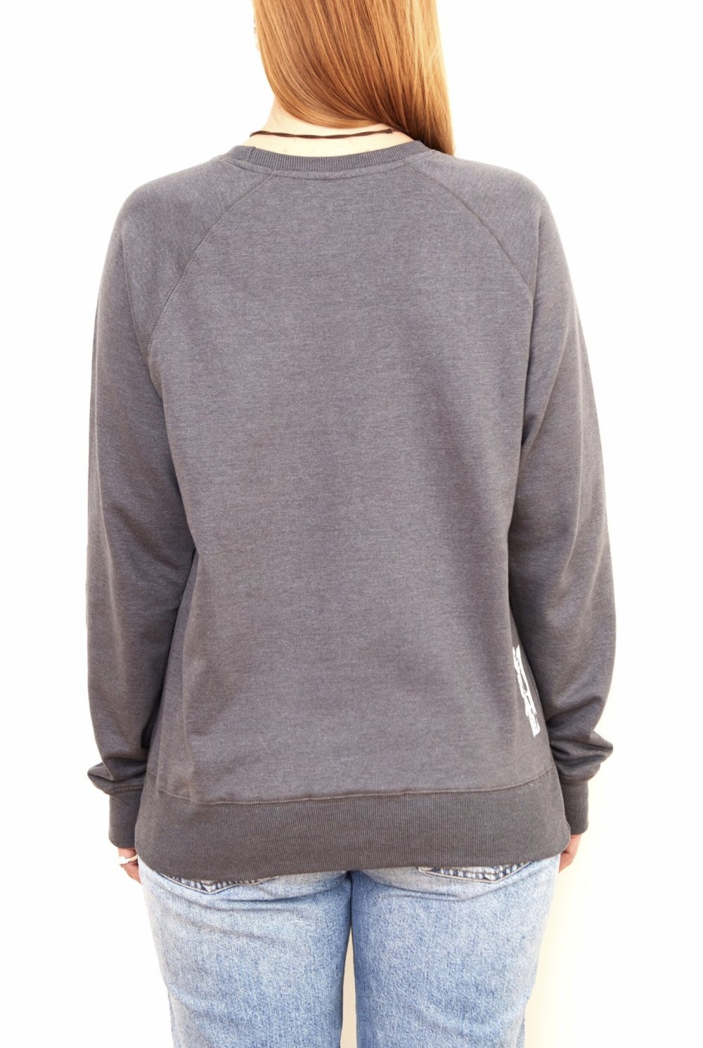 Recycled Sweatshirt Pullover XL grau weiß WELT