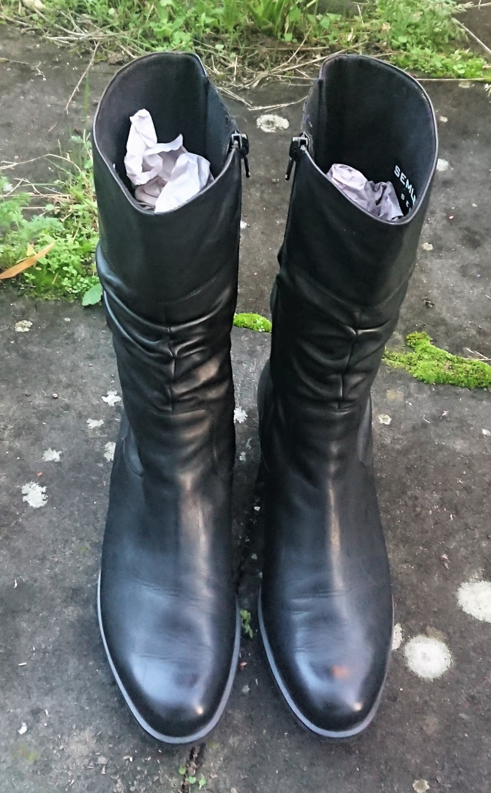 ECHT LEDER Stiefel, SEMLER SELECT, schwarz, Gr. 9,5 / 44 - Sohle herausnehmbar - geeignet für orthopädische Sohlen