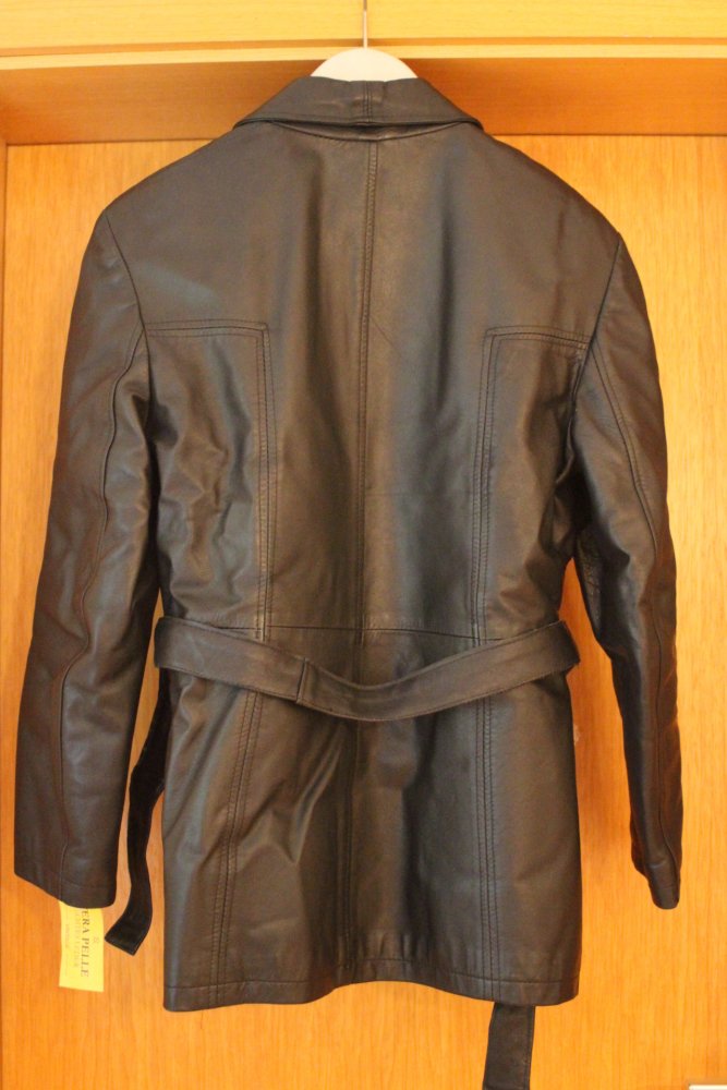 Lederjacke, schwarz, Neu, schmal geschnitten