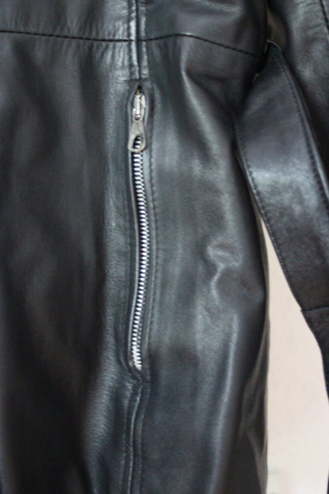 Lederjacke, schwarz, Neu, schmal geschnitten