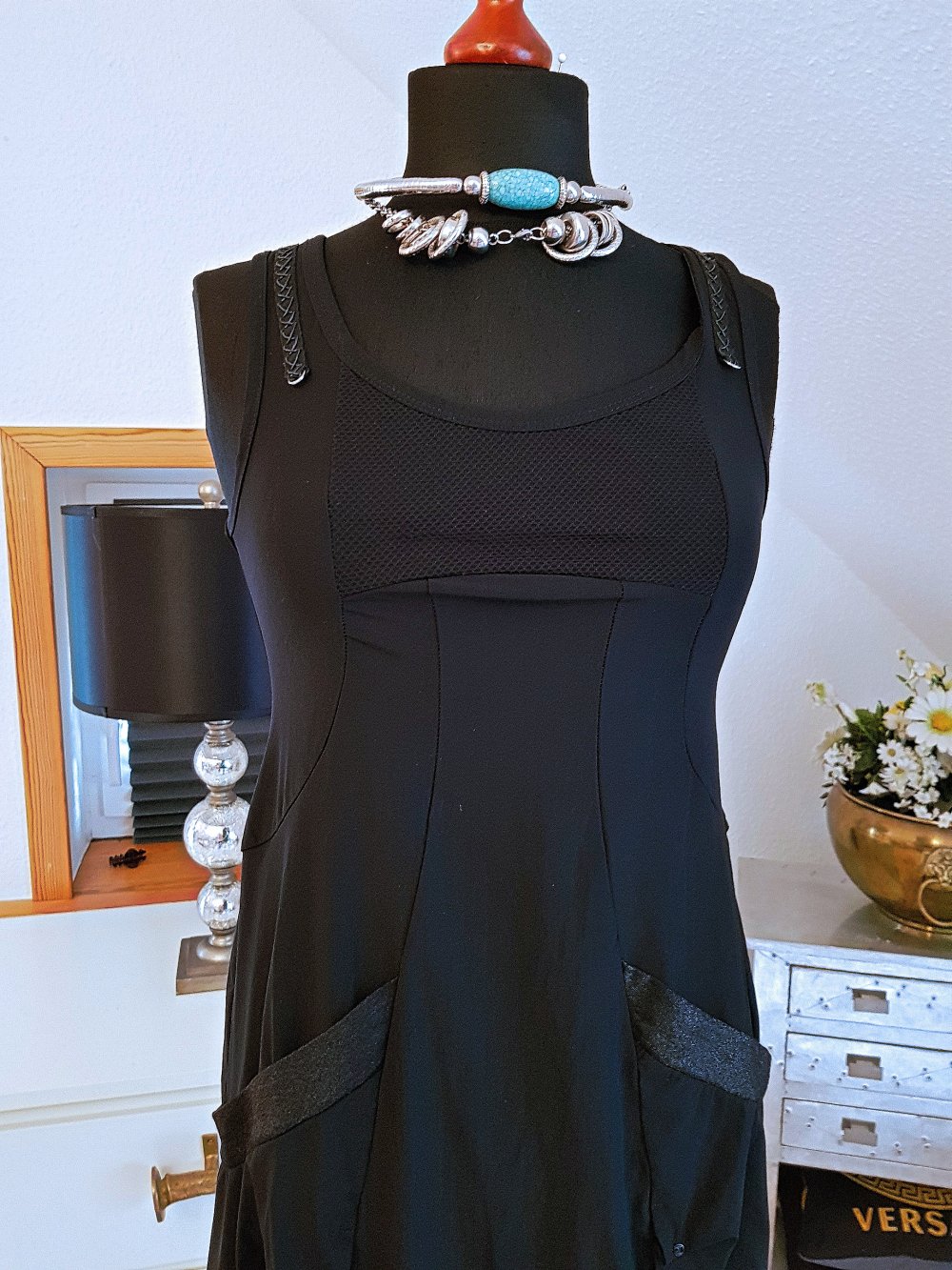 HIGH USE HIGH TECH Damen Kleid schwarz Jerseykleid Ballonkleid Gr.S-M