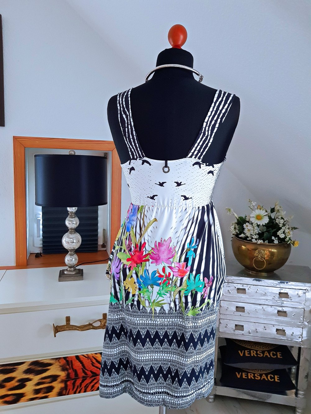 SAVE the QUEEN Damen Kleid bunt Jerseykleid Trägerkleid Gr.S-M