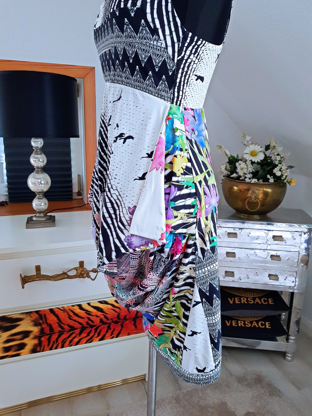 SAVE the QUEEN Damen Kleid bunt Jerseykleid Trägerkleid Gr.S-M