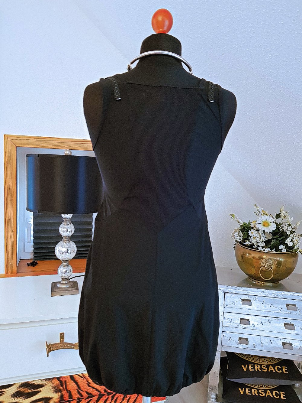HIGH USE HIGH TECH Damen Kleid schwarz Jerseykleid Ballonkleid Gr.S-M