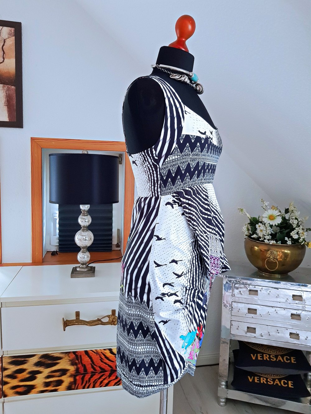 SAVE the QUEEN Damen Kleid bunt Jerseykleid Trägerkleid Gr.S-M