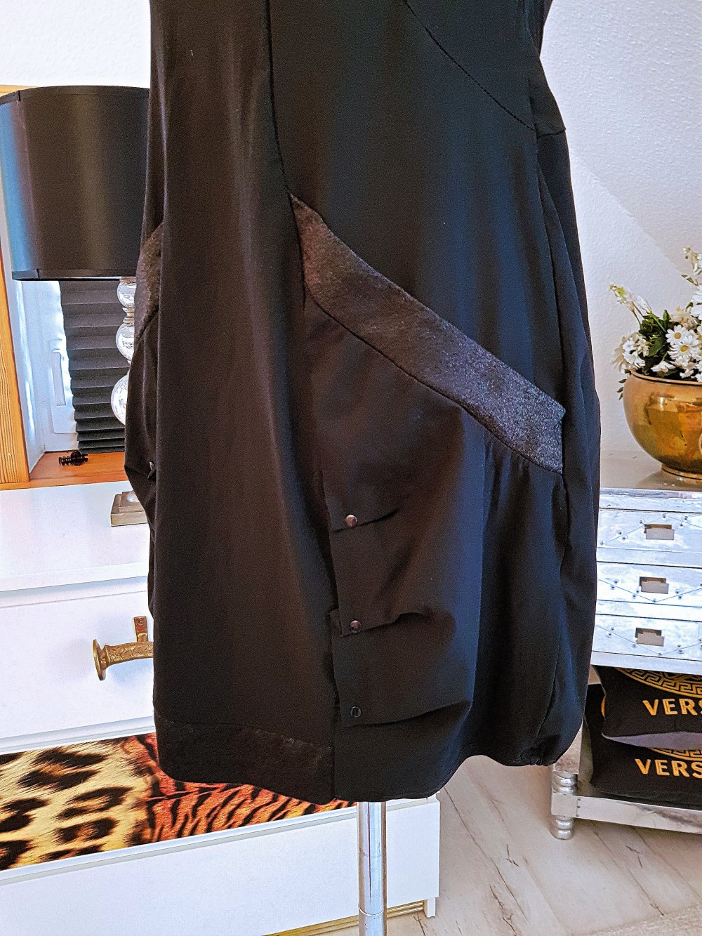 HIGH USE HIGH TECH Damen Kleid schwarz Jerseykleid Ballonkleid Gr.S-M