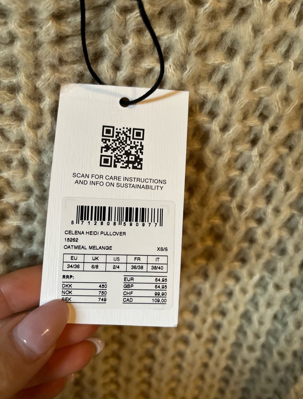 Msch Copenhagen Pullover Beige Celena Heidi XS S NEU