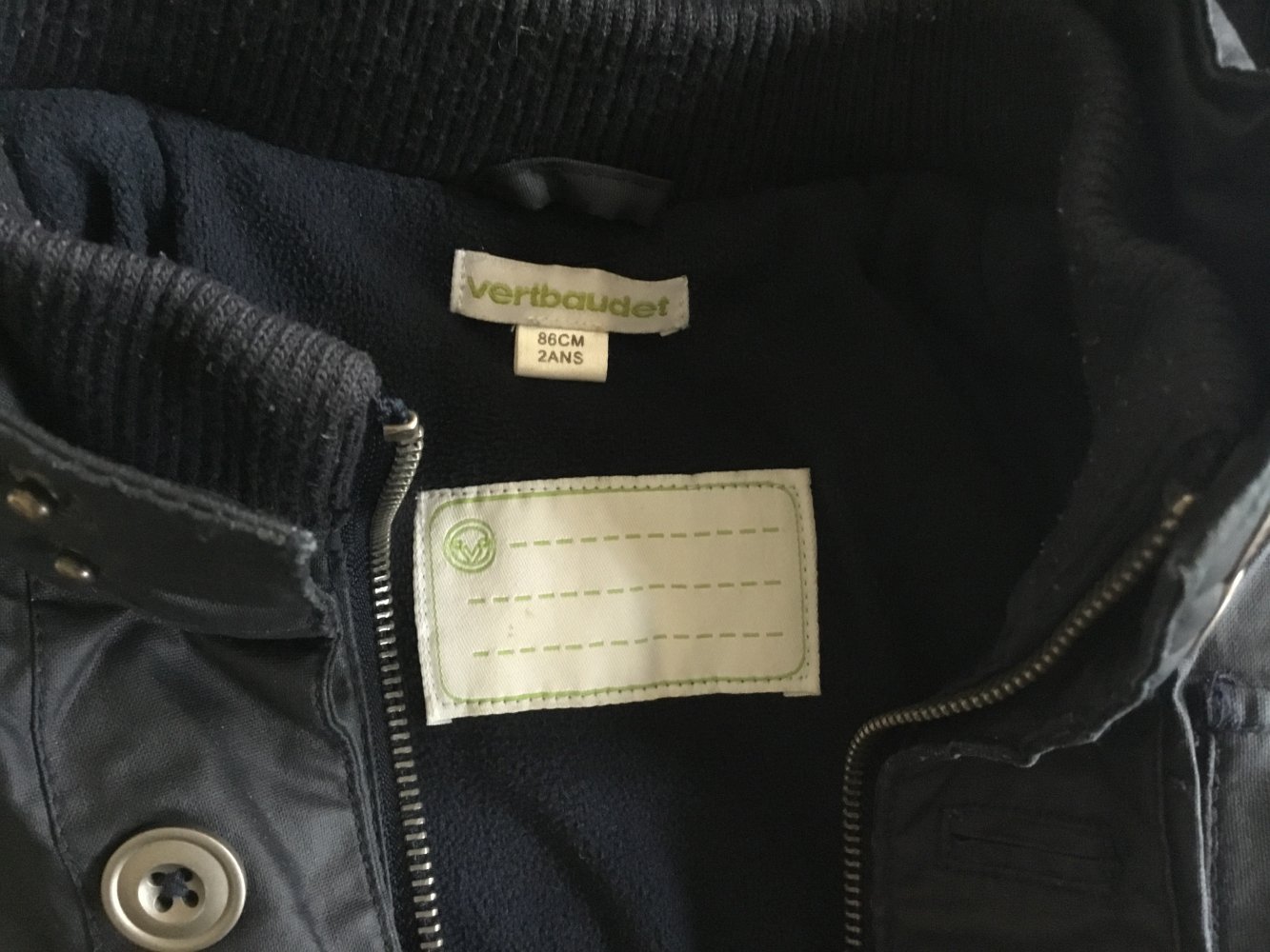 Vertbaudet Jacke mit Kapuze - Größe 86 - innen Fleece Futter