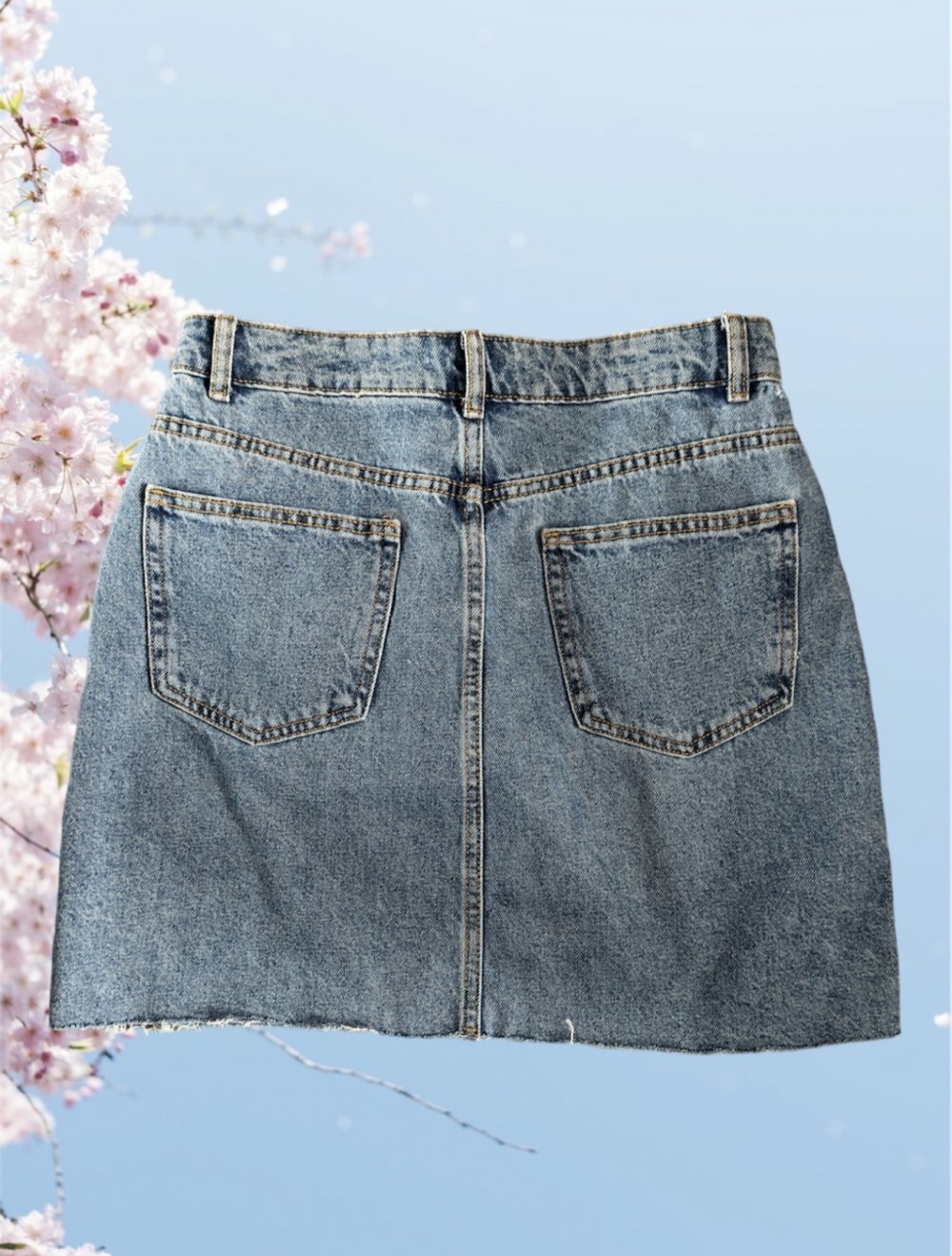 Jeansrock Mittelblau 100% Baumwolle 38 high Waist