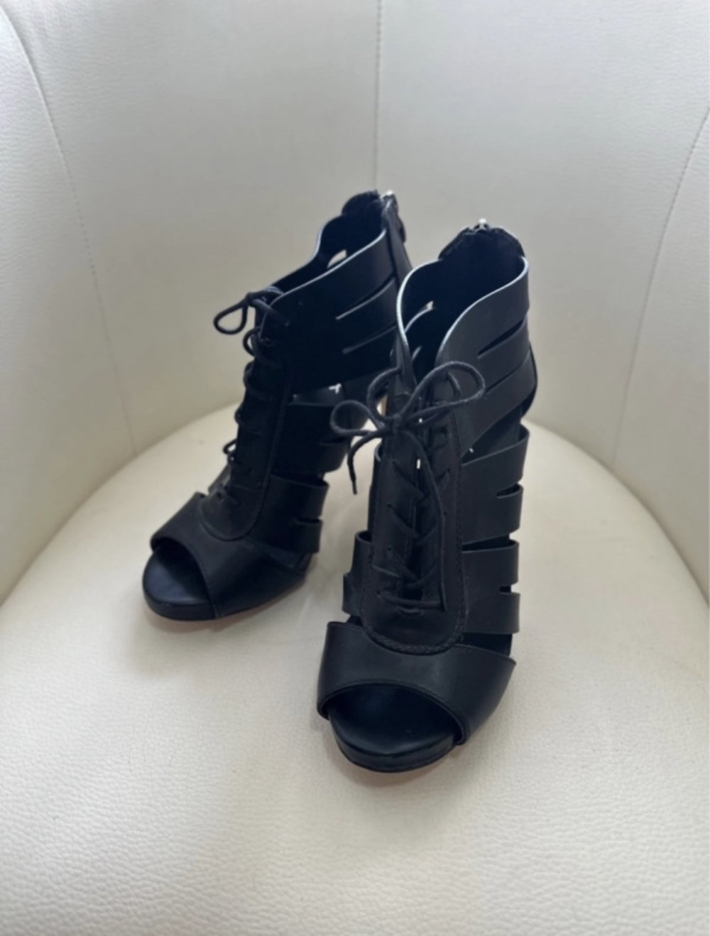 schwarze high Heels zum Schnüren Schnürschuhe 38 Hochzeit Party