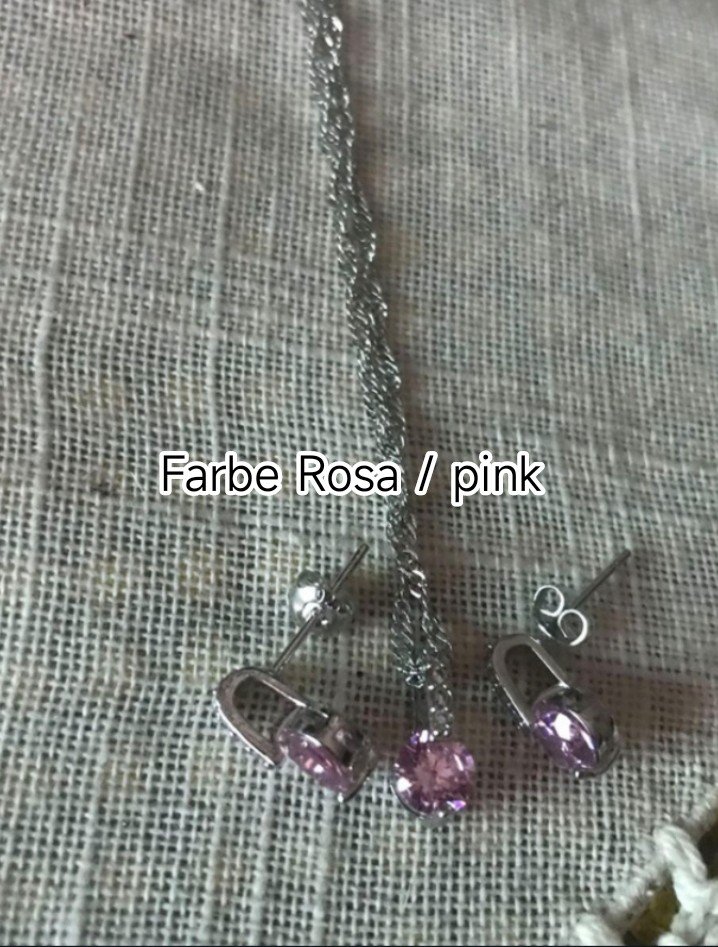 Schmuckset Kette Anhänger und Ohrstecker Sterling Silber