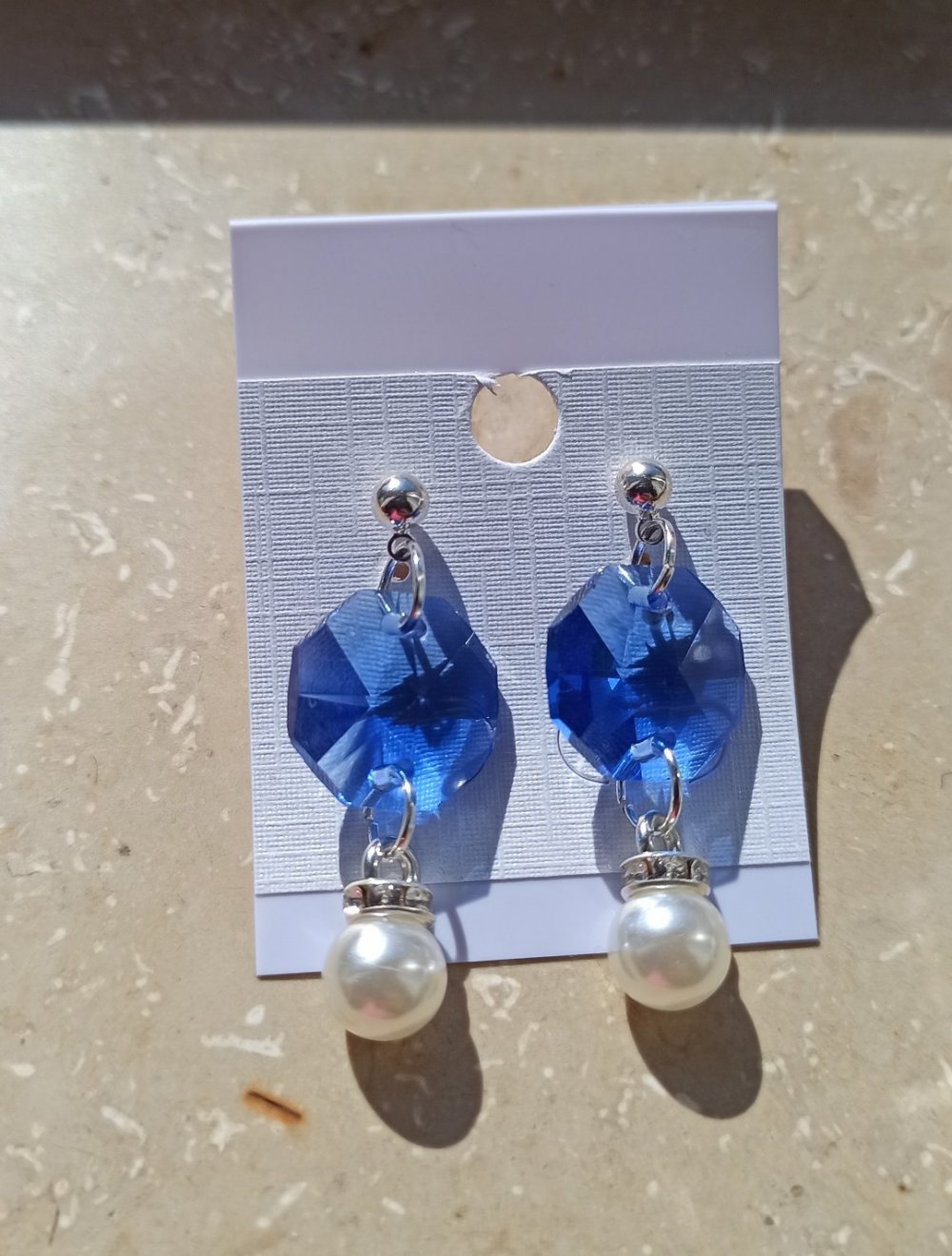 Sterling Silber Ohrstecker gestempelt// Farbe blau // Versand inkl