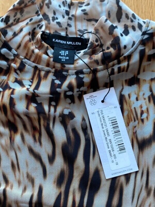 Karen Millen Snake Print Jersey Mini Dress Größe Größe 38