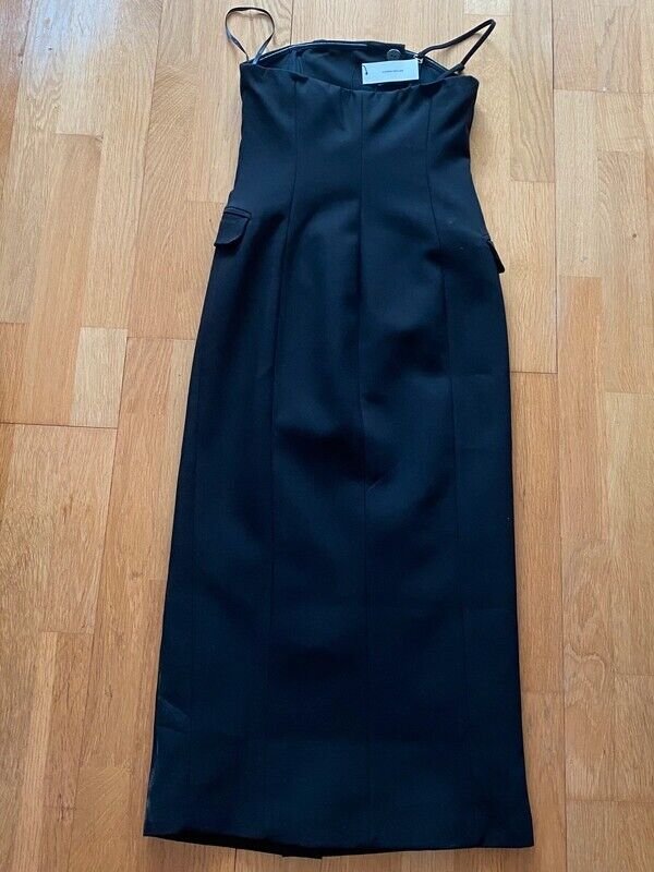 aren Millen Compact Stretch Tailored Bandeau Double Breasted Midi Dress Größe 34