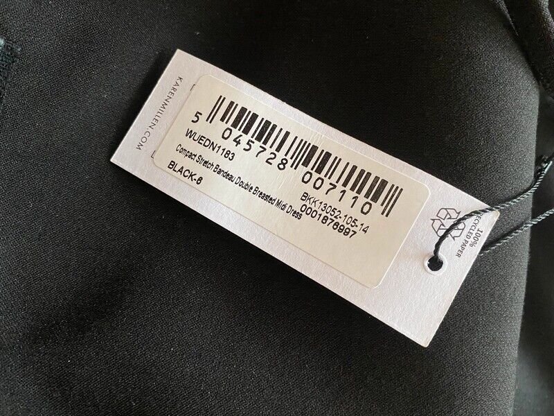 aren Millen Compact Stretch Tailored Bandeau Double Breasted Midi Dress Größe 34