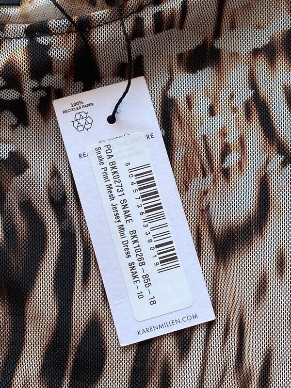 Karen Millen Snake Print Jersey Mini Dress Größe Größe 38