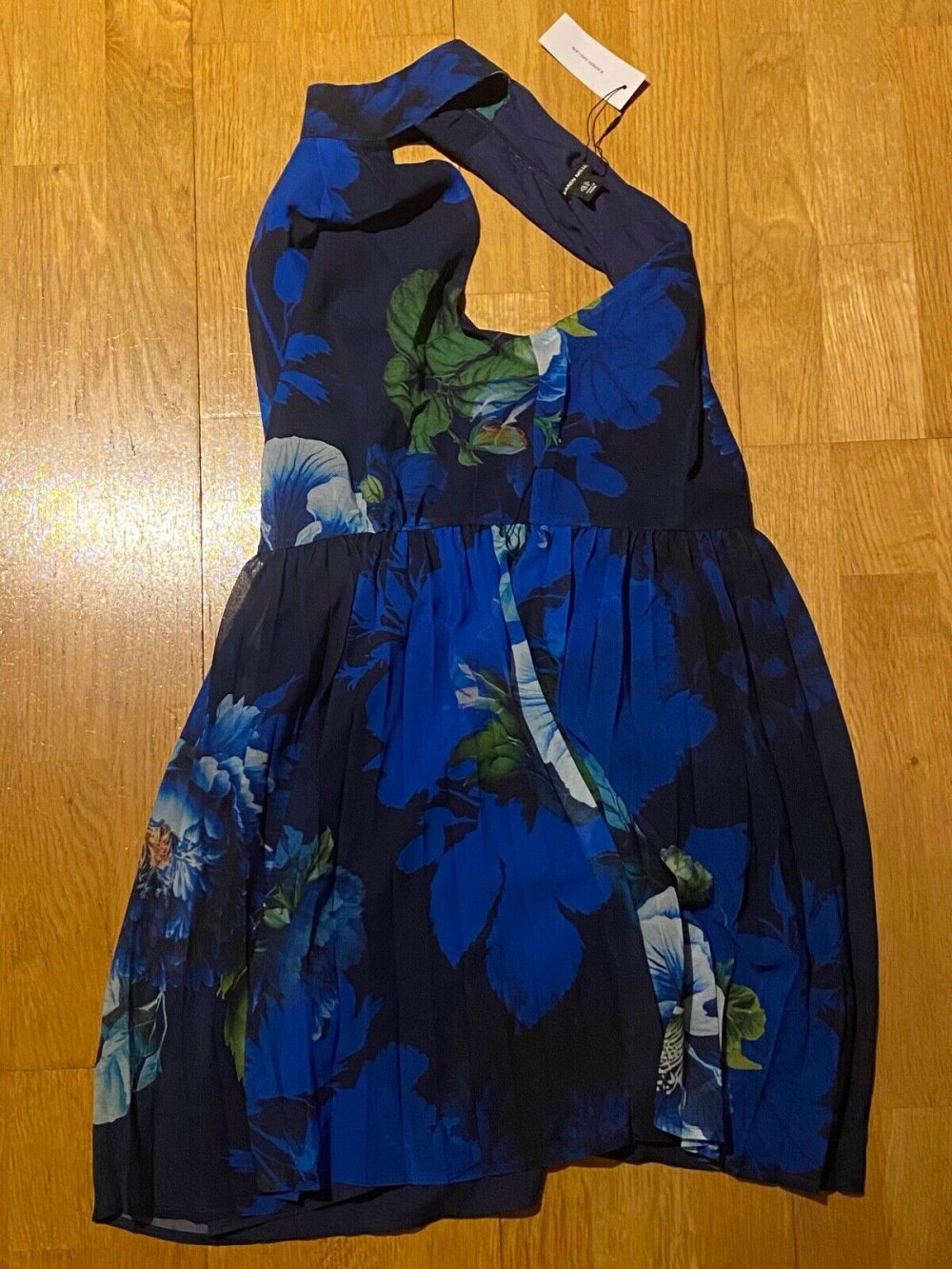 Karen Millen Rose Print Pleated Mini Dress Größe Größe 40