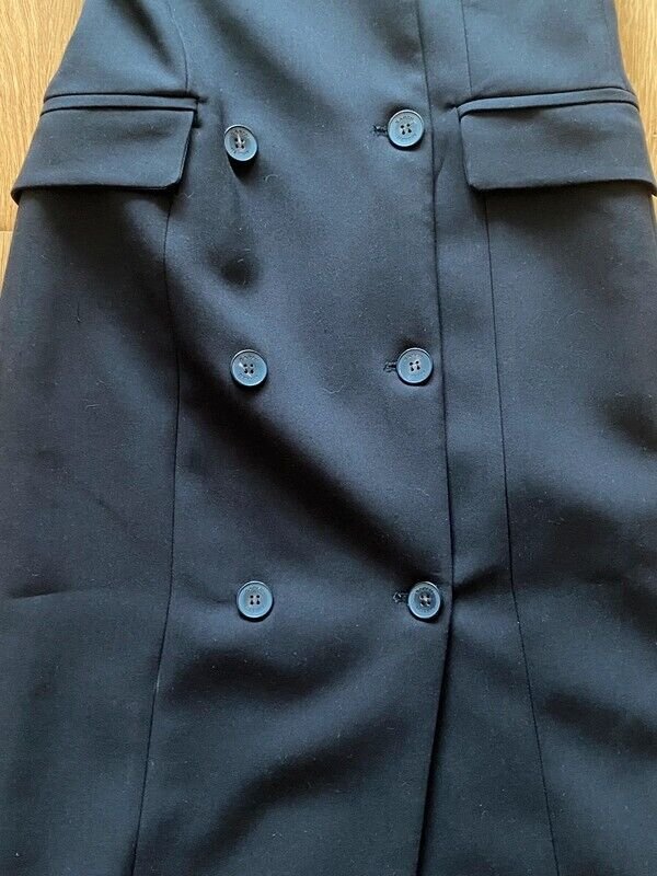 aren Millen Compact Stretch Tailored Bandeau Double Breasted Midi Dress Größe 34