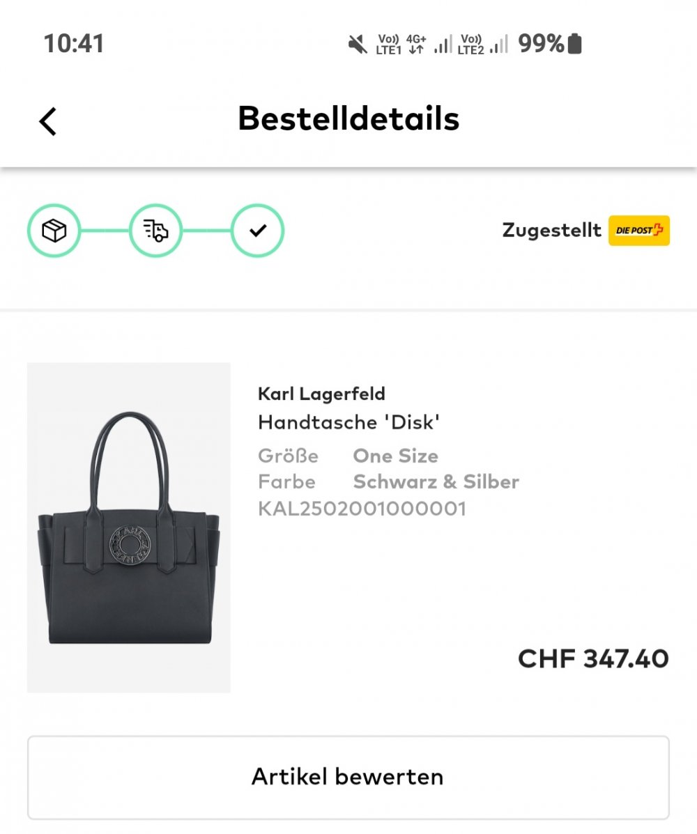 Fast NEU! Karl Lagerfeld grosse Disk Tasche