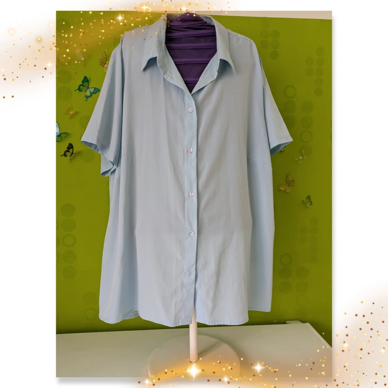 hellblaue Bluse Gr.50/2