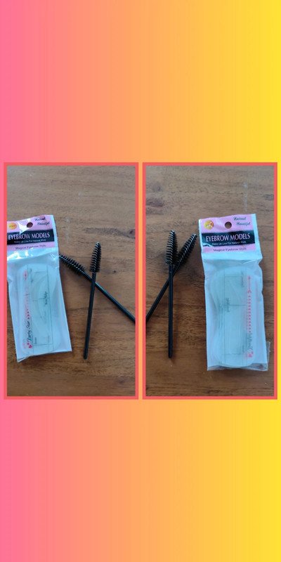 2x Augenbrauenschablonen & Bürsten