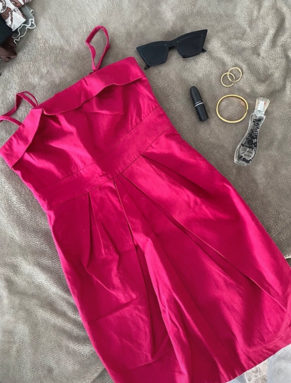 pinkes minikleid Party Kleid schulterfrei mit trägern