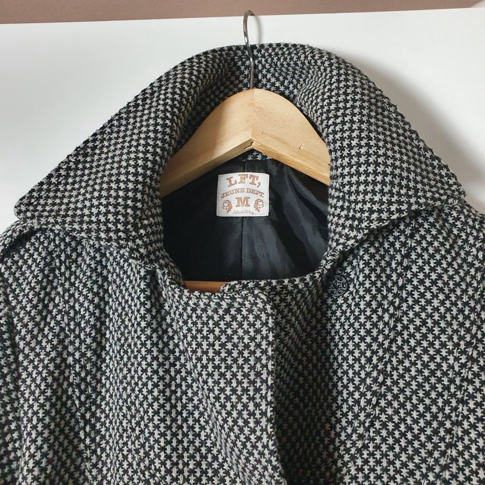 LFT Paris Damenjacke Business Gr. S 36 Hahnentritt schwarz weiß grau mit Knöpfen, Taschen & Kragen