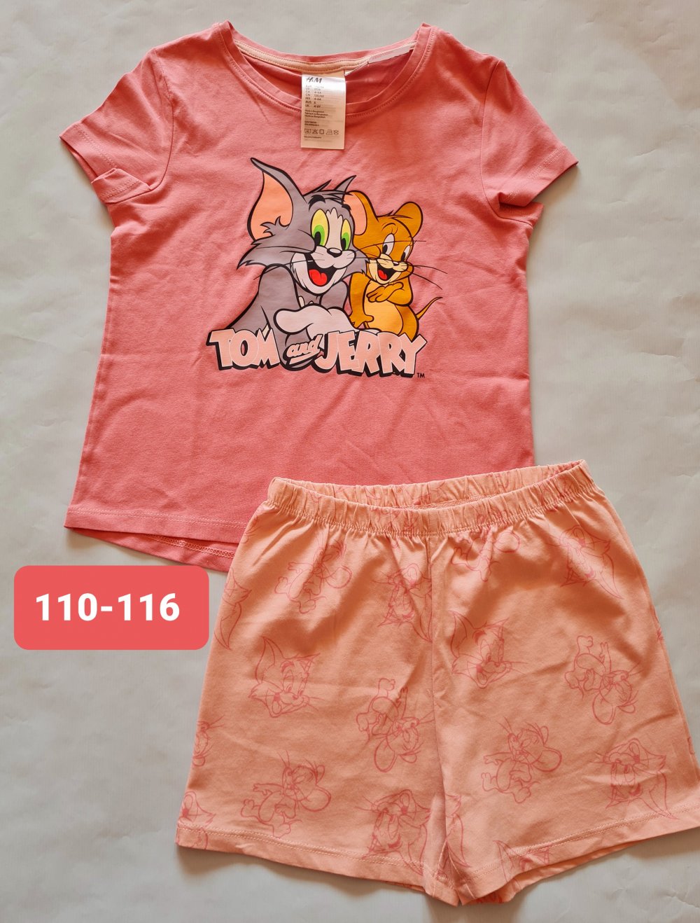 H&M Tom&Jerry Schlafanzug Pyjama, gr. 110-116, Neu