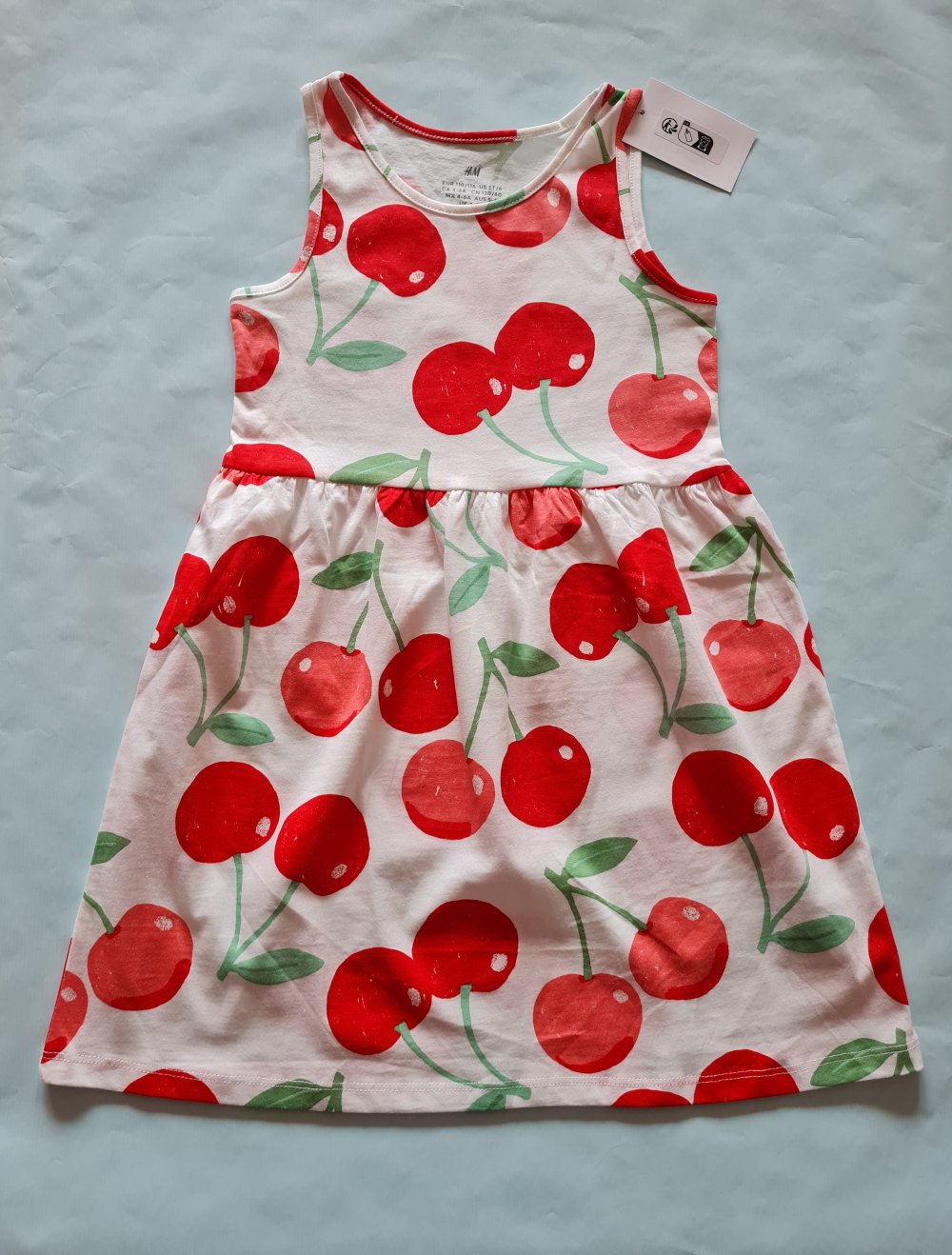 H&M Kleid, süße Kirschen, gr. 110-116, Neu