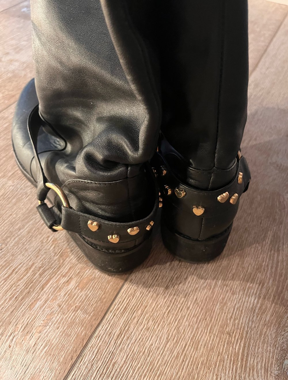 Moschino Lederstiefel Stiefel Größe 40 schwarz
