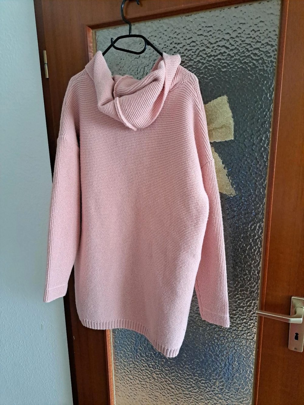 damen strickjacke rosa mit kaputze gr. 46 