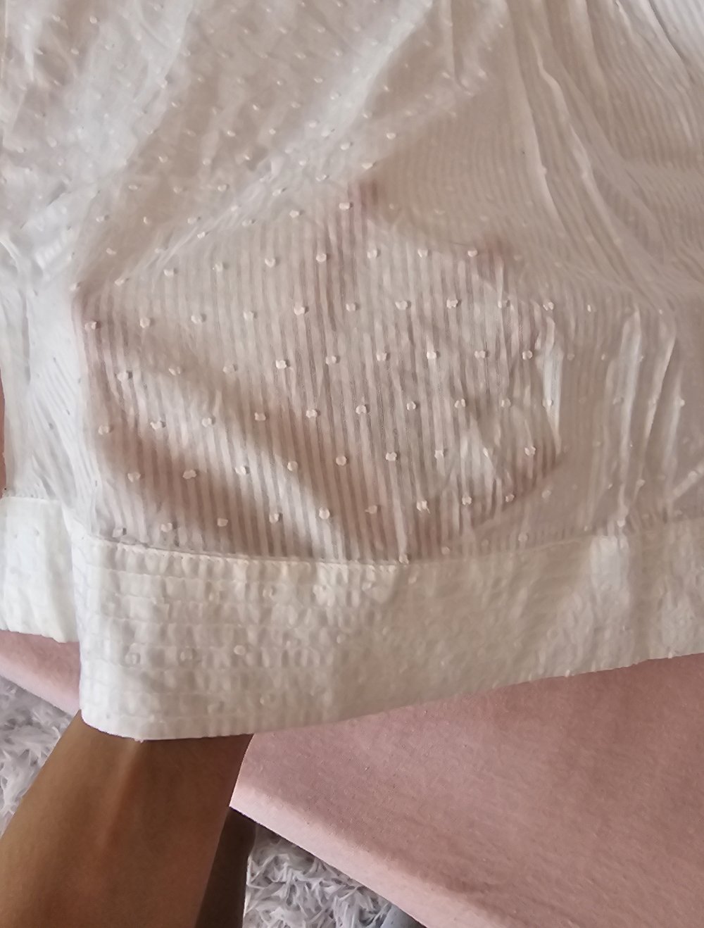 Sommer Bluse gestreift mit Punkten Muster, leicht durchsichtig, Größe 38, neu mit Etikett