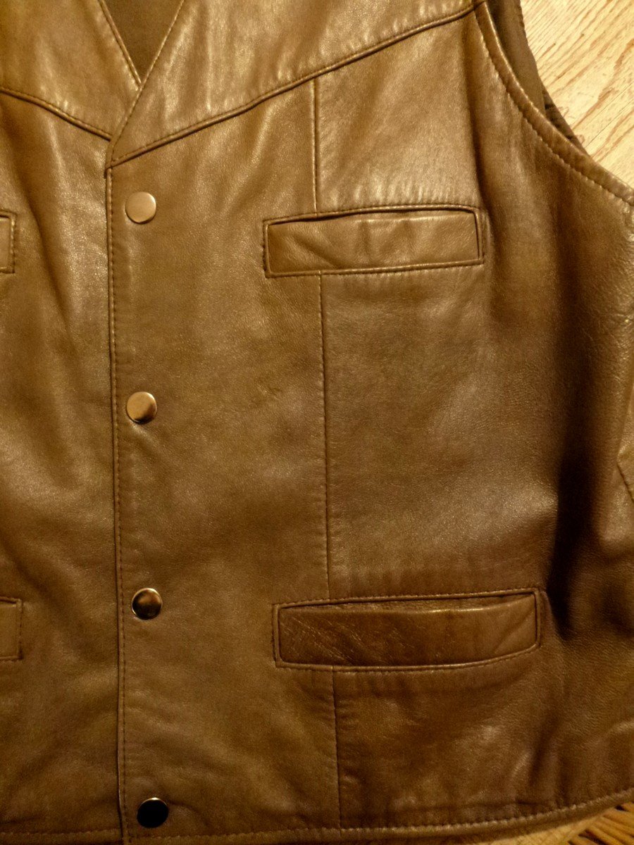  Berto Lucci Creazione Echtleder-Weste braun Gr. 48