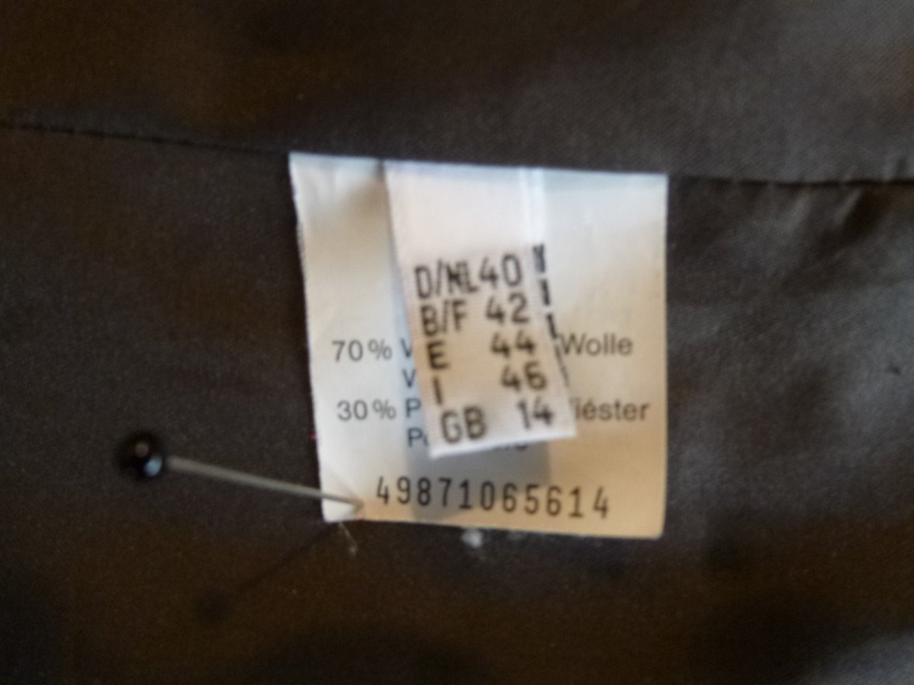  Angela Molino for Stottrop Jacke dunkelbraun Gr. 40 Wolle Stehkragen