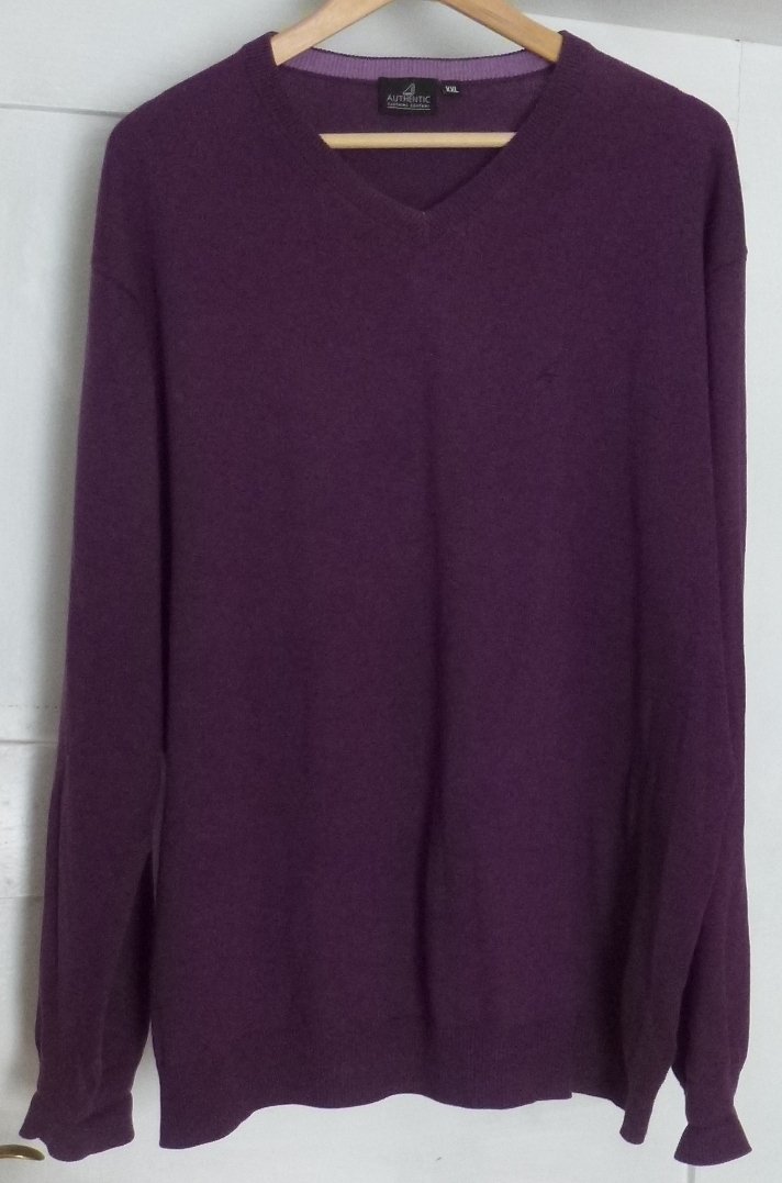  Authentic Clothing Company Langarm Pullover violett Gr. XXL 100% Baumwolle