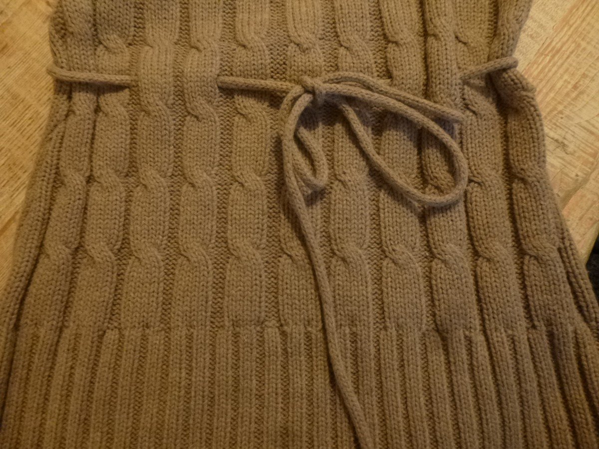  Blue Seven Women Pullunder hellbraun Gr. 40 mit Gürtel 30% Wolle