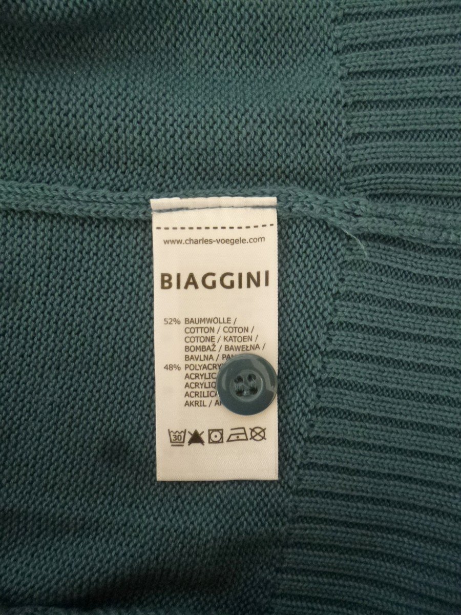  Biaggini Charles Vögele Langarm Strickjacke grün 52% Baumwolle