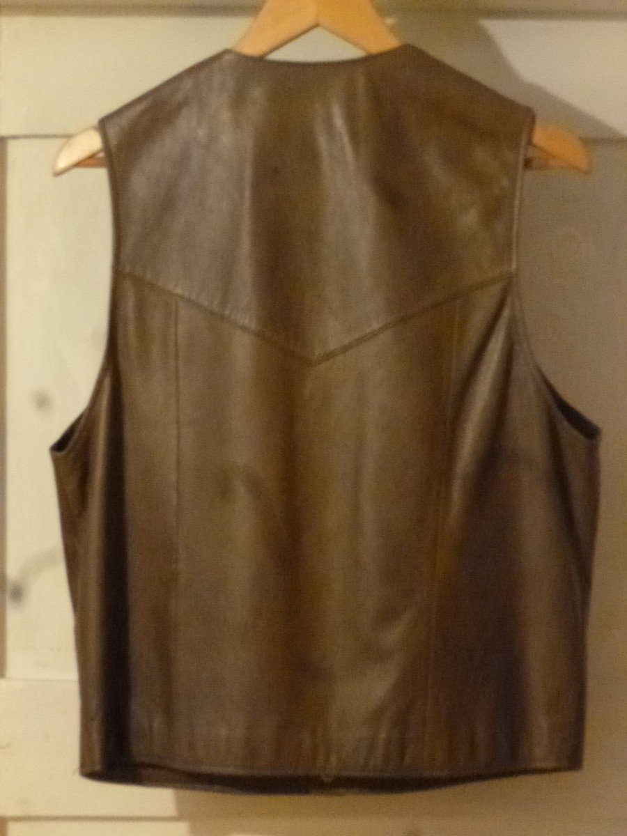  Berto Lucci Creazione Echtleder-Weste braun Gr. 48