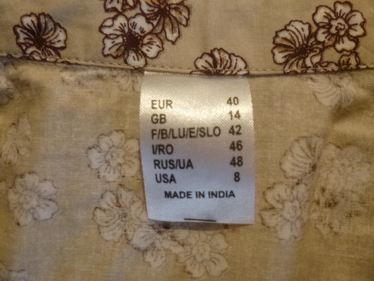  Bluse taupe mit Blumen Langarm Gr.40 100%Baumwolle