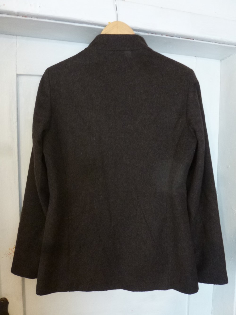  Angela Molino for Stottrop Jacke dunkelbraun Gr. 40 Wolle Stehkragen