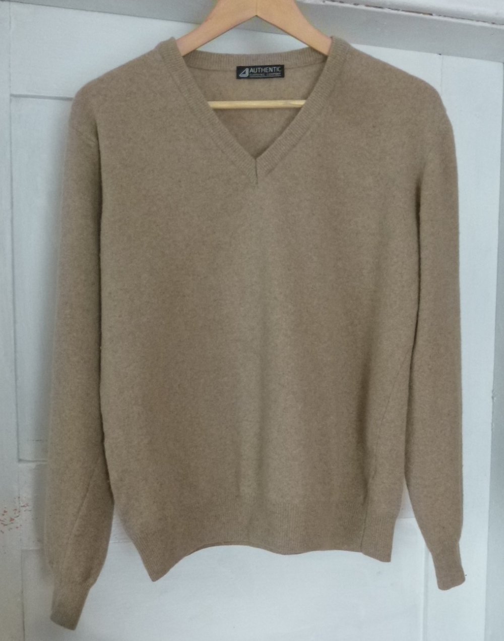  Authentic Clothing Company Langarm-Pullover beige/hellbraun 80% Schurwolle