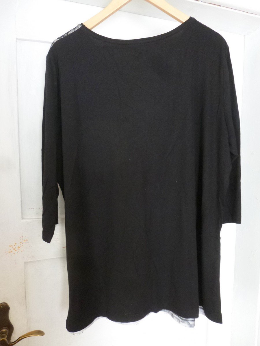  Bexley´s Woman Adler Shirt 3/4-Arm schwarz Gr. XXL Blumen & Spitze 95% Viskose