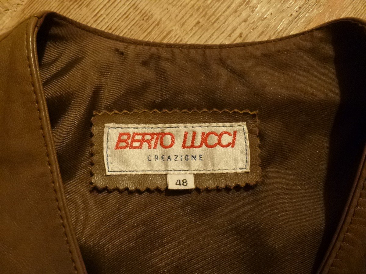  Berto Lucci Creazione Echtleder-Weste braun Gr. 48